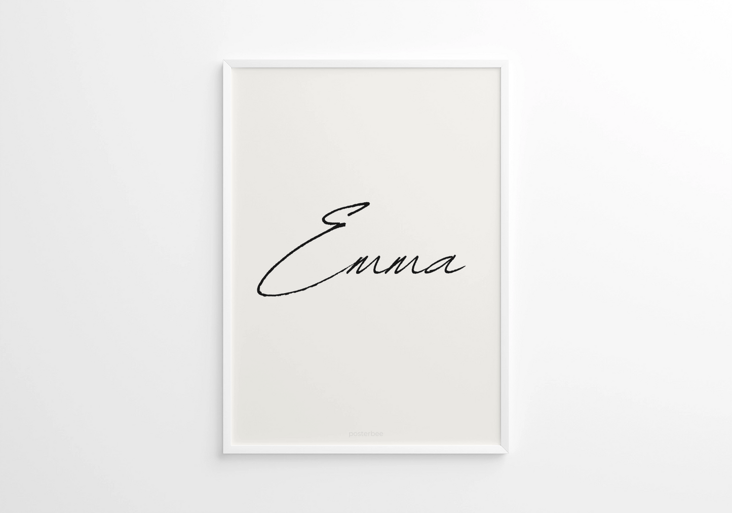Nimeposter – lapse nimi ja sünniandmed kirjutatud kujundusega – Emma & Roosi