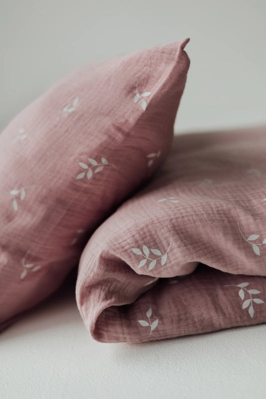 Voodipesu komplekt beebidele - Blush Leaves