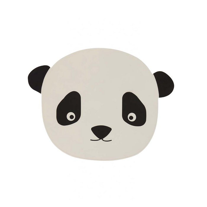 Detailvaade silikoonist söögimatist, panda illustratsioon ja lihtne puhastada
