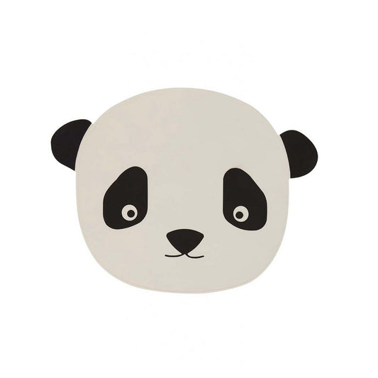 Detailvaade silikoonist söögimatist, panda illustratsioon ja lihtne puhastada