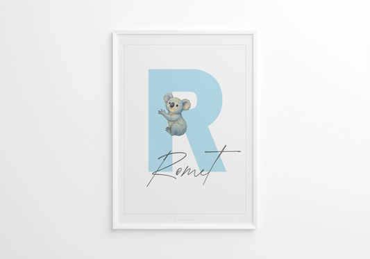 Nimeposter – panda illustratsioon lapse nime ja sünniandmetega – Emma & Roosi