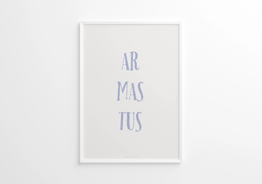 Minimalistlik poster teksti “ARMASTUS” lastetoa seinal – Emma & Roosi