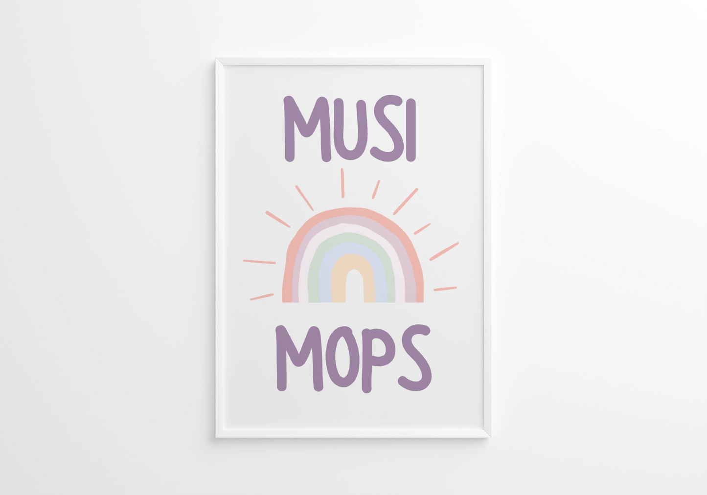 Poster “Musimops” värske aiamotiiviga lastetuppa – Emma & Roosi