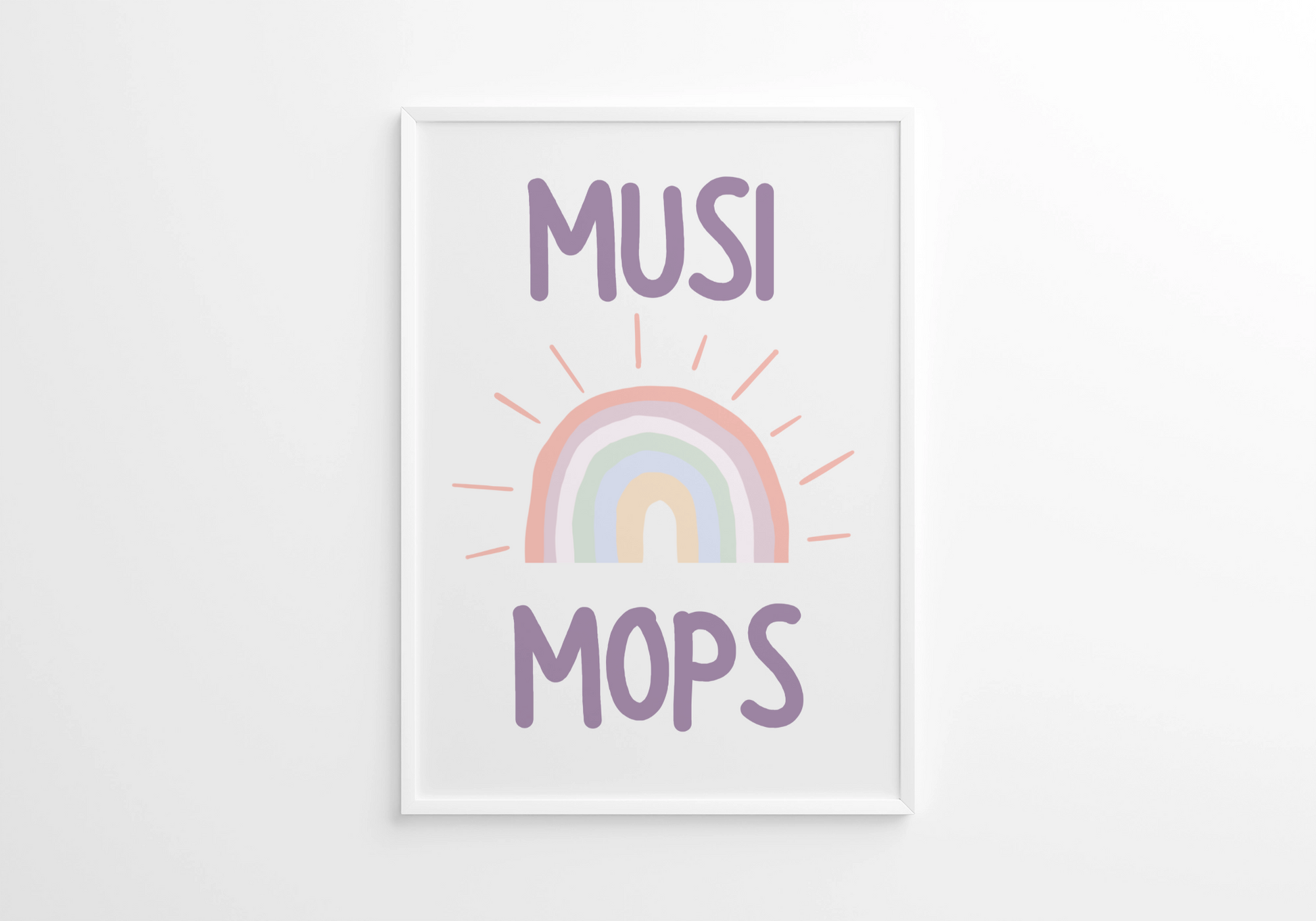 Poster “Musimops” värske aiamotiiviga lastetuppa – Emma & Roosi