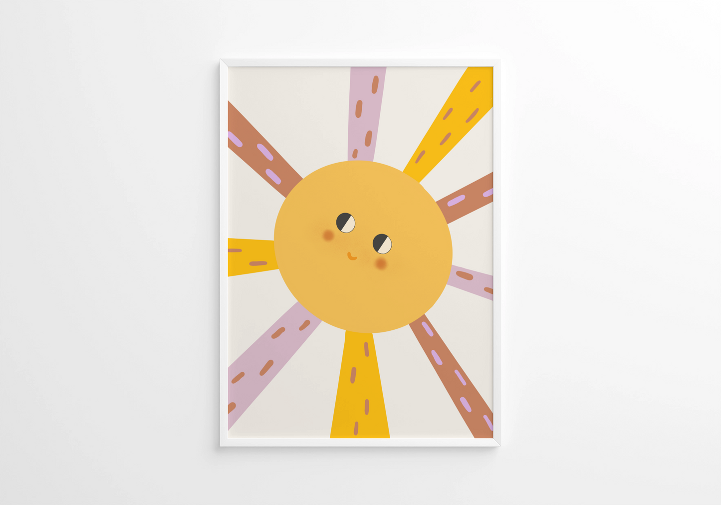 Poster “päike” mängulise ärkava päikese illustratsiooniga laste tuppa – Emma & Roosi