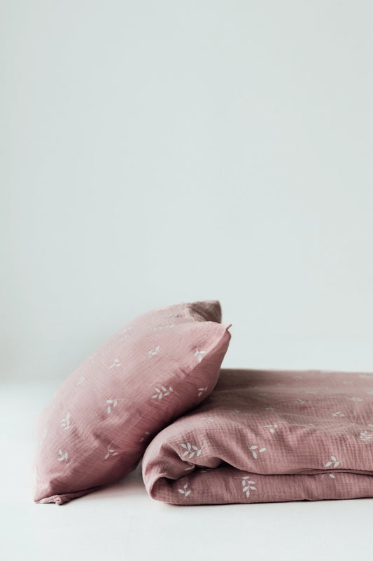 Voodipesu komplekt beebidele - Blush Leaves