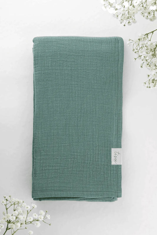 TISU musliinist mähkimistekk “Mint Green” – kerge, hingav ja nahasõbralik beebitekike | Emma & Roosi