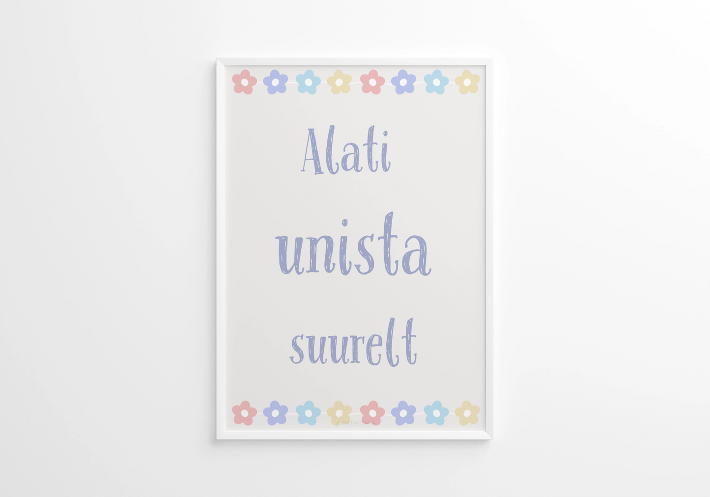 Unista” tekstipostri kujundus lastetoa seinal – Emma & Roosi